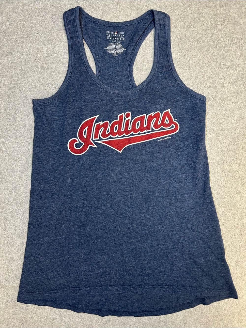 Cleveland Indians Graphic Racerback Tank Top - Navy Blue - Women’s XS